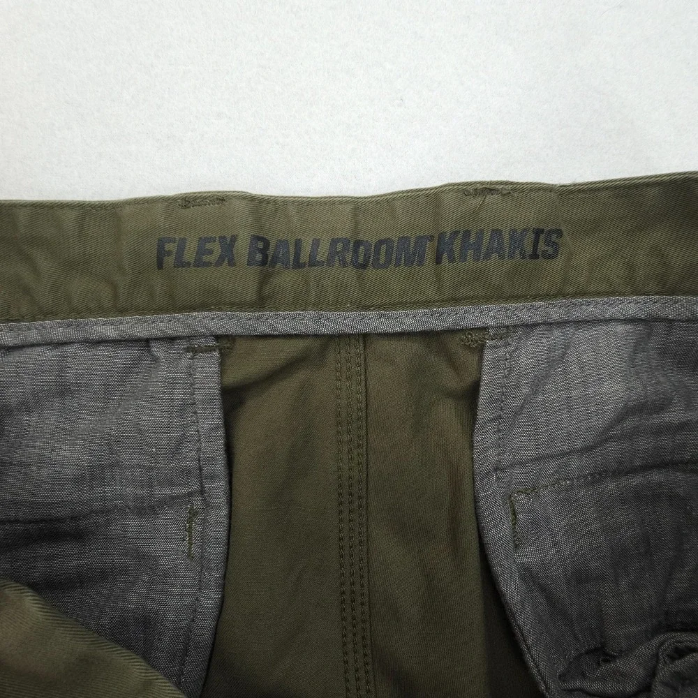Duluth Trading Khaki Pants Mens 40x32 Olive Green Flex Ballroom Stretch Workwear